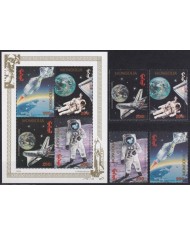 F-EX62524 MONGOLIA MNH 1994 SPACE COSMOS 25th APOLLO XI MANNED MOONLANDING ROCKET.