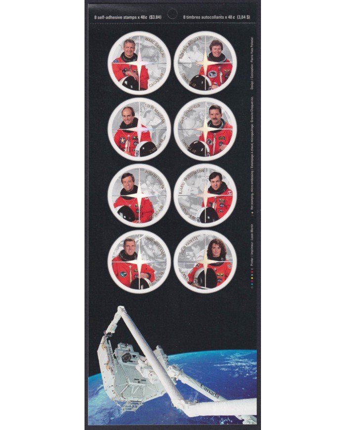 F-EX58096 CANADA MNH 2003 SPACE COSMOS ASTRONAUTS ADHESIVE SHEET.
