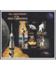 F-EX58100 UGANDA MNH 2001 SPACE COSMOS 30th ANNIV APOLLO 11 MOONLANDING ROCKET.