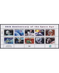 F-EX62205 MARSHALL IS MNH 2007 SPACE 50th ANNI OF SPACE AGE GAGARIN ROCKET SATELLITE.