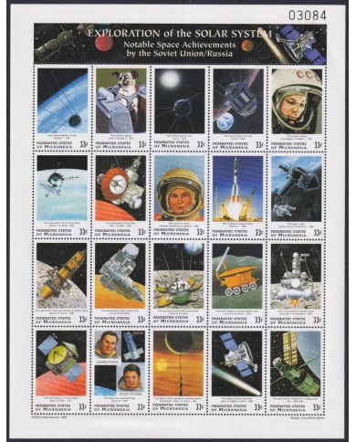 F-EX62207 MICRONESIA IS MNH 1999 RUSSIA SPACE EXPLORATION GAGARIN ROCKET SATELLITE.
