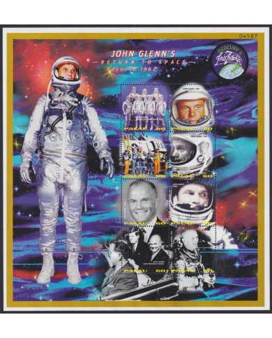 F-EX62208 PALAU IS MNH 1999 JONH GLENN SPACE EXPLORATION ROCKET SATELLITE.