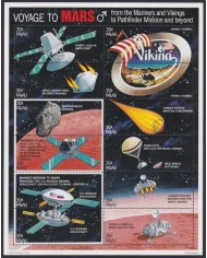 F-EX62227 PALAU IS MNH 1996 SPACE EXPLORATION MARS MARINER VIKINGS SATELLITE.