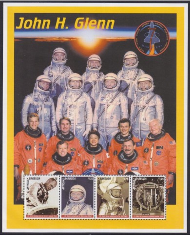F-EX62211 ANTIGUA & BARBUDA MNH 1999 JONH GLENN SPACE EXPLORATION ROCKET SATELLITE.