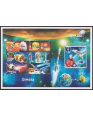 F-EX62213 SOMALIA MNH 1999 SPACE COSMOS JONHN GLENN EINSTEIN SATELLITE ROCKET.
