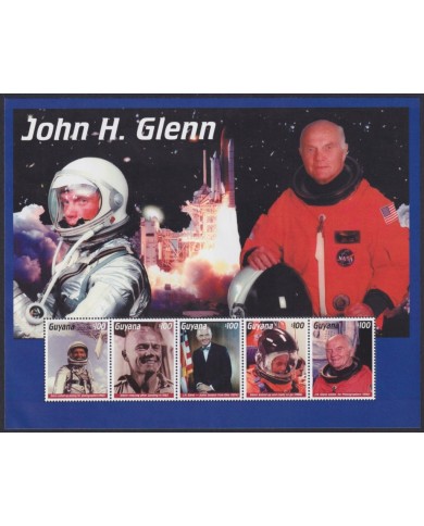 F-EX62217 GUYANA MNH 1999 JONH GLENN SPACE EXPLORATION ROCKET SATELLITE.