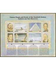 F-EX62221 LIBERIA MNH 1998 XX EVENTS EXPLORER SPACE ARMSTRONG AMUNDSEN PERCIVAL HILLARY