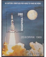 F-EX62303 ALBANIA MNH 1999 SPACE COSMOS 25th APOLLO XI MANNED MOONLANDING ROCKET.