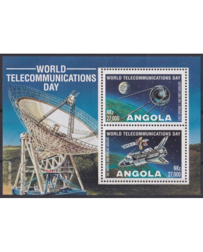 F-EX62305 ANGOLA MNH 1995 SPACE EXPLORATION TELECOMMUNCATIONS DAY RADAR.
