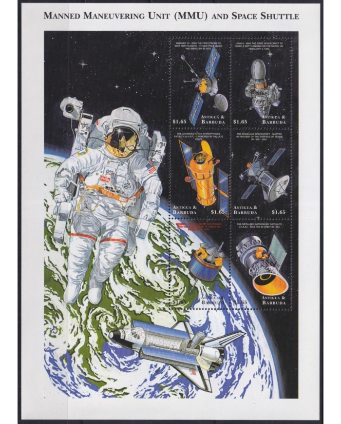 F-EX62135 ANTIGUA & BARBUDA MNH 1999 SPACE EXPLORATION ROCKET SATELLITE MMU.