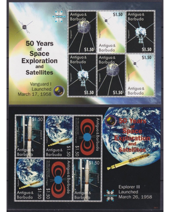 F-EX62141 ANTIGUA & BARBUDA MNH 2008 SPACE EXPLORATION ROCKET SATELLITE COSMOS.