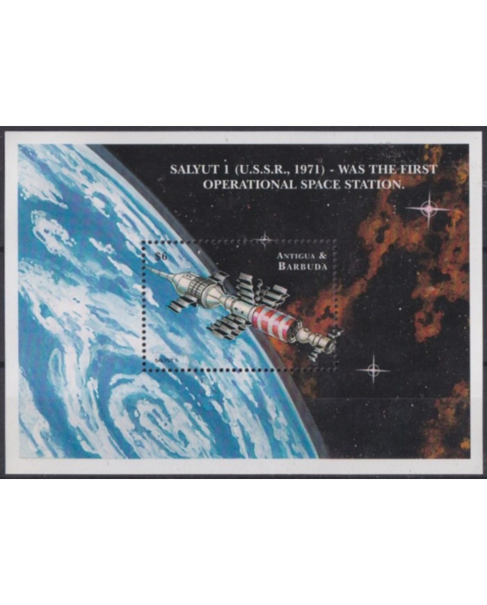 F-EX62308 ANTIGUA & BARBUDA MNH 1999 SPACE EXPLORATION STATION SOYUZ ROCKET SATELLITE.