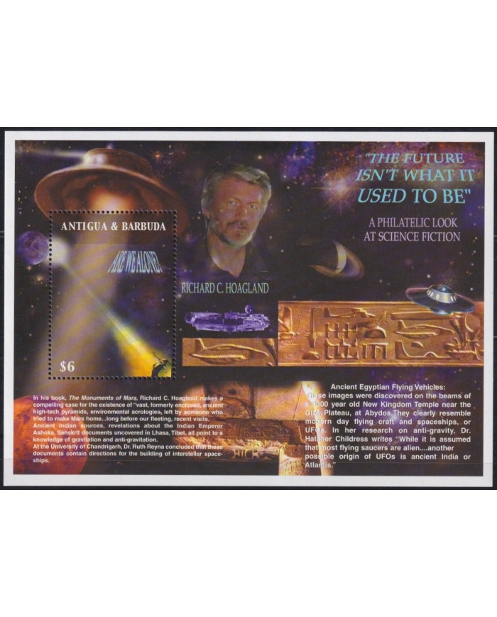 F-EX62137 ANTIGUA & BARBUDA MNH 2003 ARCHAELOGY SPACE EXPLORATION HOAGLAND ROCKET SATELLITE.