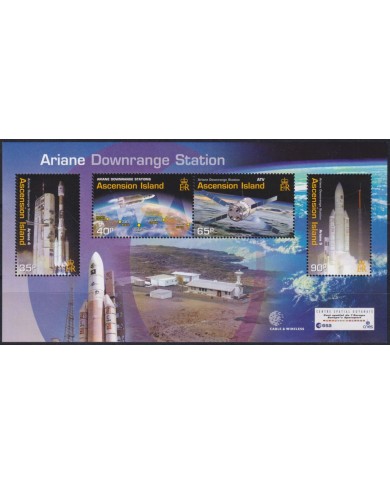 F-EX62142 ASCENSION MNH 2008 ARIANE DOWRANGE STATION SPACE COSMOS SATELLITE ROCKET.