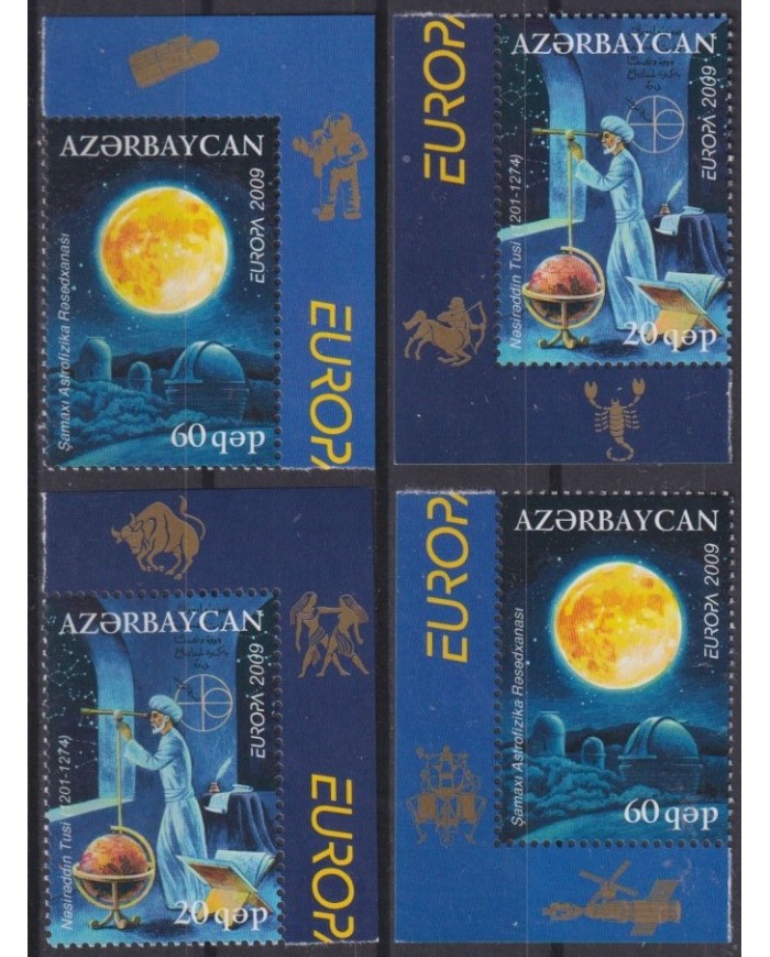 F-EX62316 AZERBAIJAN MNH 2009 EUROPA CEPT ASTRONOMY SPACE EXPLORATION COSMOS.