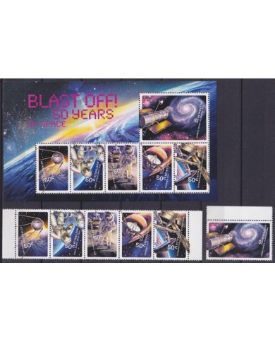 F-EX62143 AUSTRALIA MNH 2008 50th FIRST MAN IN SPACE EXPLORATION ROCKET SATELLITE.