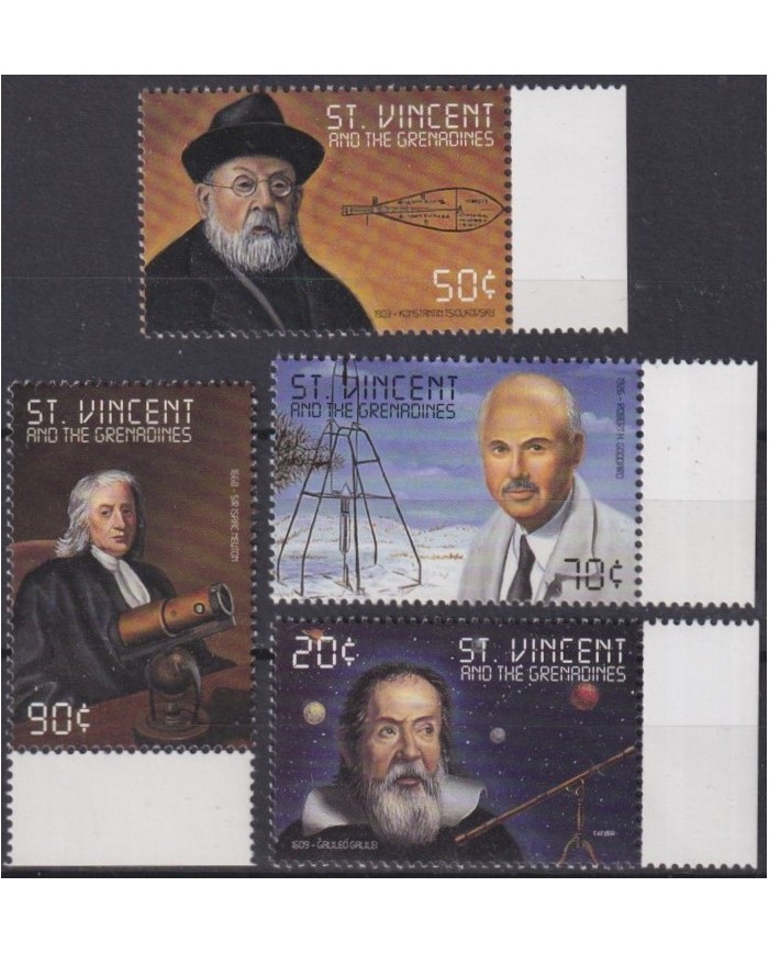 F-EX62347 ST VINCENT & GRENADINES MNH 1999 SCIENCE ASTRONOMY NEWTON GALILEO GOODDARD SPACE COSMOS.