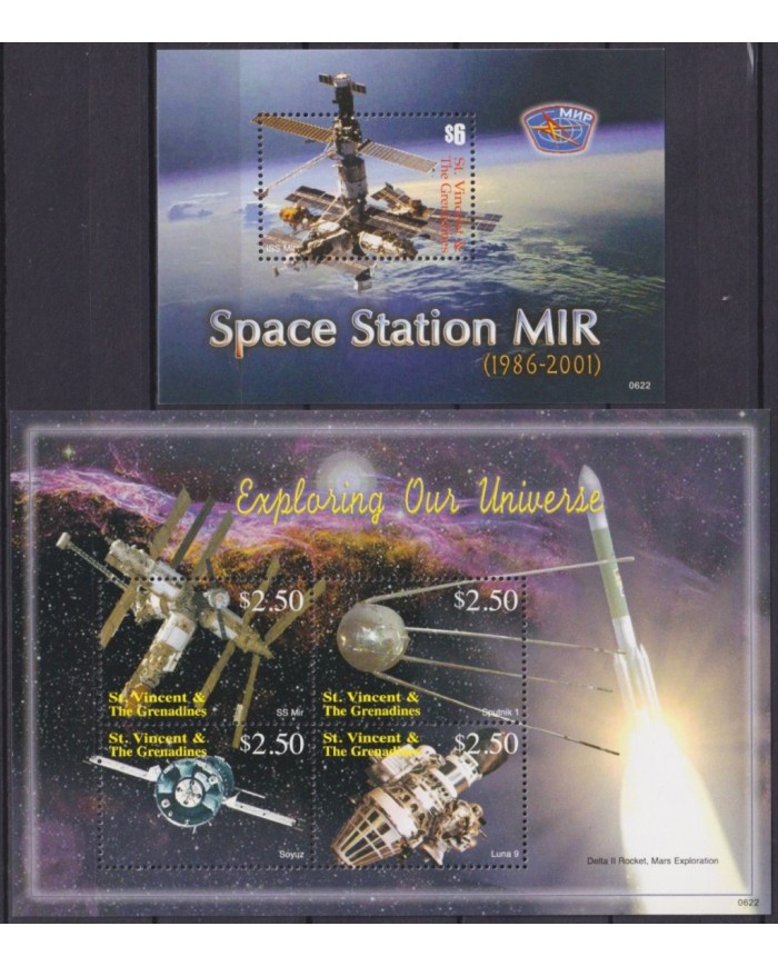 F-EX62683 ST VINCENT & GRENADINES MNH 2006 SPACE COSMOS EXPLORING UNIVERSE MIR STATION ROCKET.