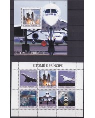 F-EX62692 SAO TOME I PRINCIPE MNH 2003 SPACE AIRPLANE AVION ROCKET SATELLITE COSMOS.