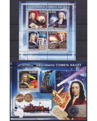 F-EX62694 SAO TOME I PRINCIPE MNH 2008 250th DISCOVERY COMET HALLEY SPACE EXPLORATION COSMOS.