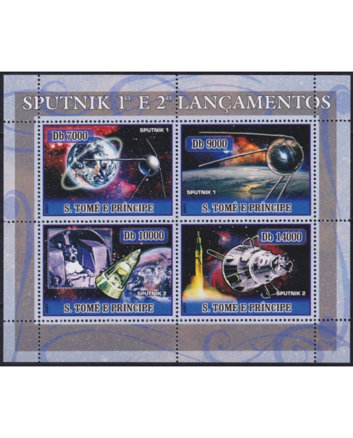 F-EX62688 SAO TOME I PRINCIPE MNH 2007 SPUTNIK 1-2 SATELLITE SPACE EXPLORATION COSMOS.
