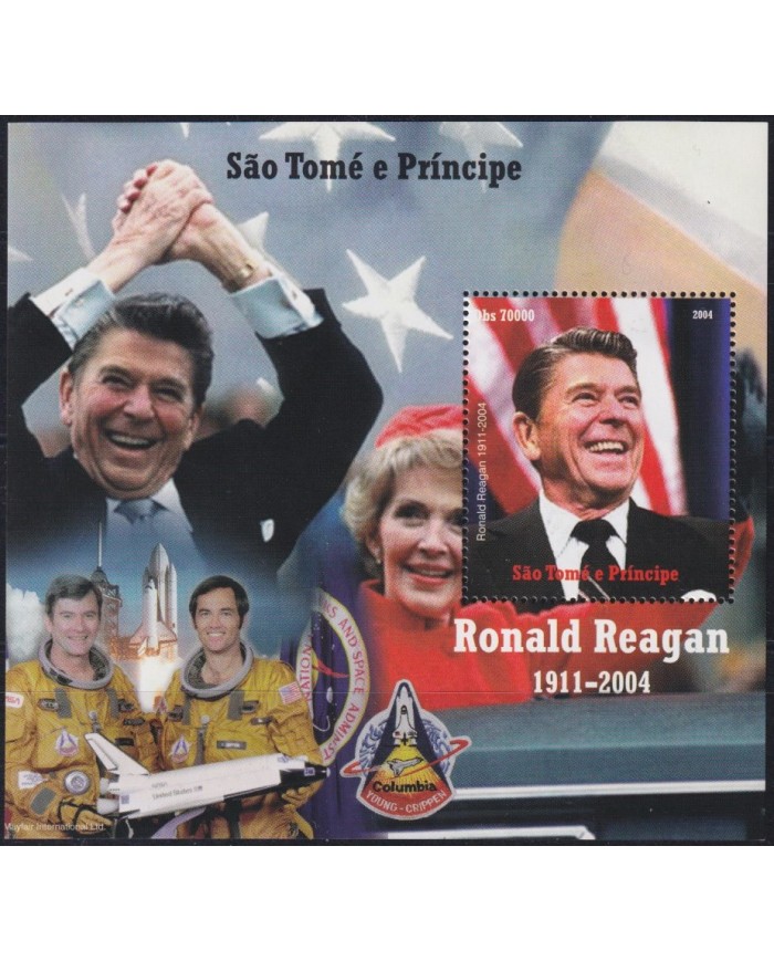 F-EX62695 SAO TOME I PRINCIPE MNH 2005 RONALD REAGAN SPACE EXPLORATION ARMSTRONG COSMOS.