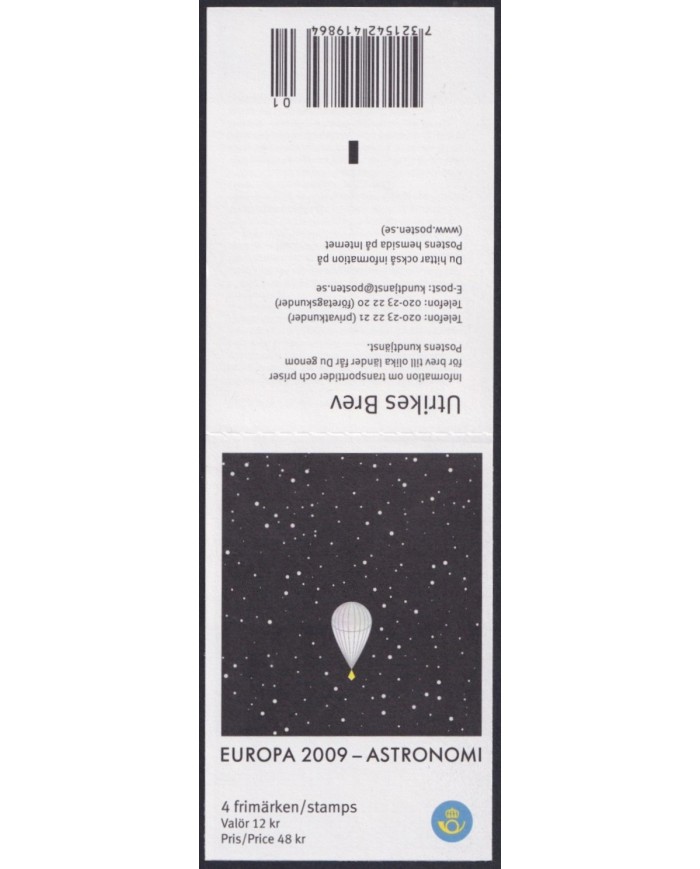 F-EX62354 SVERIGE SWEDEN MNH 2009 EUROPA CEPT SPACE COSMOS PLANET BOOKLED.