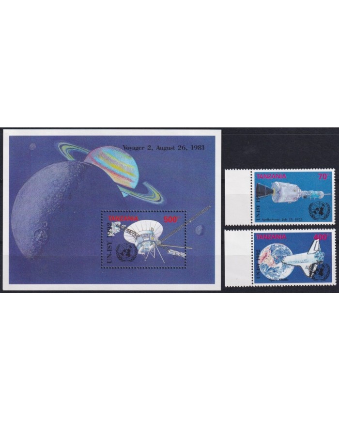 F-EX62357 TANZANIA MNH 1992 SPACE COSMOS SATELLITE ROCKET VOYAGER 2.