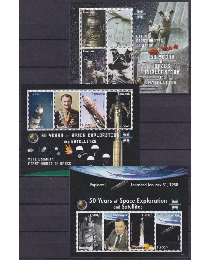 F-EX62706 TANZANIA MNH 2009 50th SPACE EXPLORATION LAIKA COSMOS SATELLITE ROCKET.