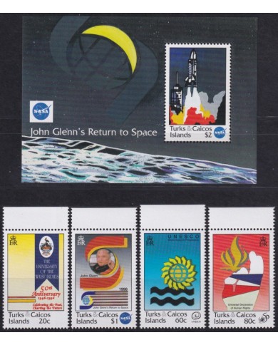 F-EX62360 TURKS & CAICOS MNH 1998 50th NASA SPACE EXPLORATION COSMOS SATELLITE ROCKET.