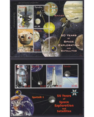 F-EX62712 TUVALU MNH 2008 50th FIRST SATELLITE IN SPACE EXPLORATION ROCKET.