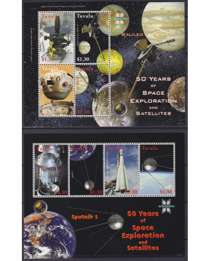 F-EX62712 TUVALU MNH 2008 50th FIRST SATELLITE IN SPACE EXPLORATION ROCKET.