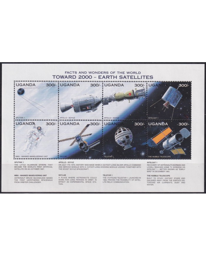 F-EX62715 UGANDA MNH 1997 SPACE EXPLORATION STATION SOYUZ ROCKET SATELLITE.