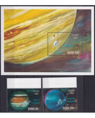 F-EX62359 UGANDA MNH 1992 SPACE EXPLORATION PLANET ROCKET SATELLITE.