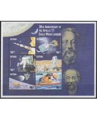 F-EX62578 GUYANA MNH 1999 30th ANNIV APOLLO 11 MOONLANDING SPACE COSMOS SATELLITE ROCKET.