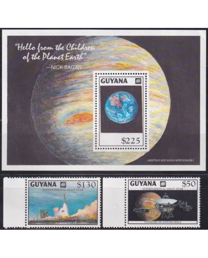 F-EX62376 GUYANA MNH 1992 EARTH PLANET SPACE EXPLORATION YEAR COSMOS SATELLITE.