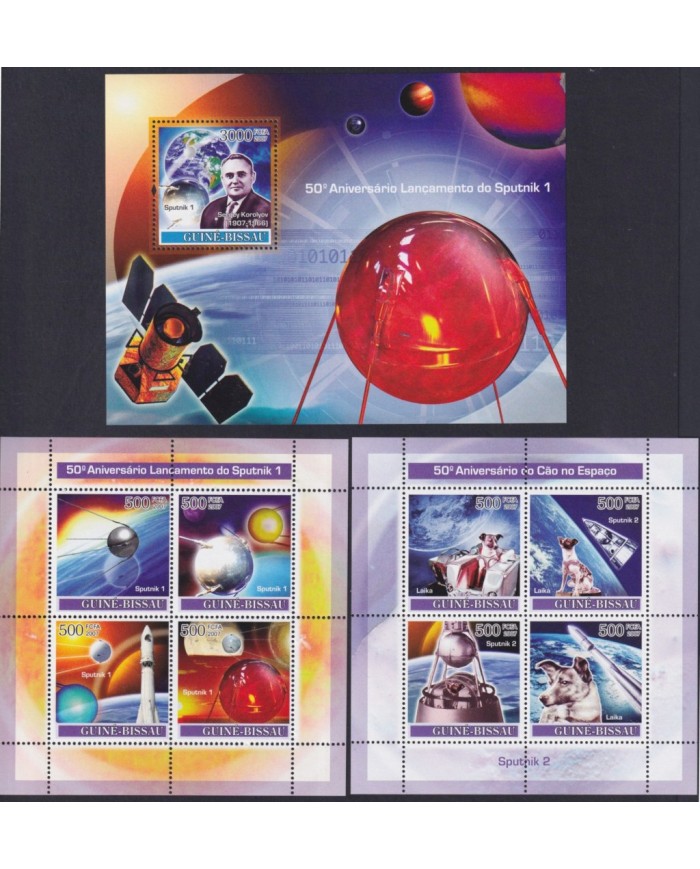 F-EX62575 GUINEA BISSAU MNH 2007 DOG SPACE EXPLORATION COSMOS SATELLITE.