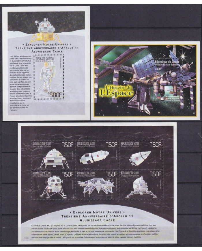 F-EX62563 GUINEA MNH 2001 30th APOLLO – SOYUZ SPACE EXPLORATION COSMOS SATELLITE.