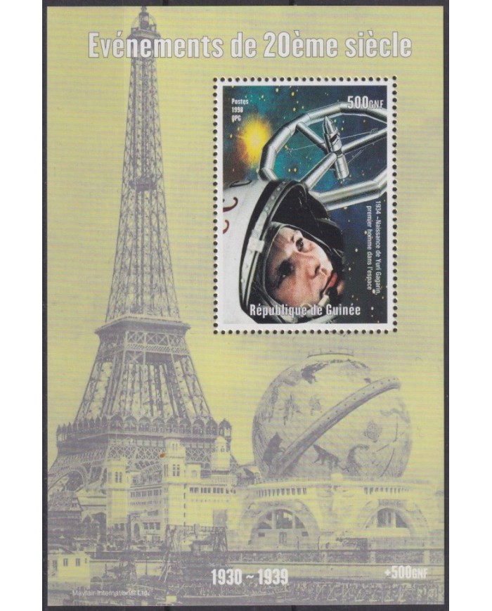 F-EX62382 GUINEA MNH 1998 YURI GAGARIN FIRST SPACE EXPLORATION COSMOS SATELLITE.