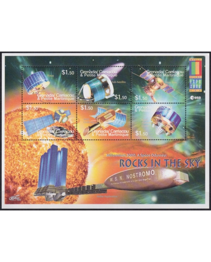 F-EX62549 GRENADA CARRIACOU MNH 1998 ROSKS SPACE EXPLORATION COSMOS SATELLITE.