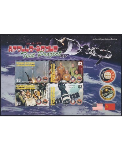 F-EX62191 GRENADA CARRIACOU MNH 2008 APOLLO – SOYUZ SPACE EXPLORATION COSMOS SATELLITE.