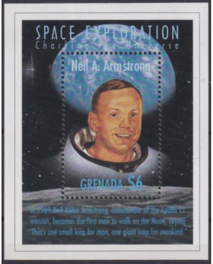 F-EX62392 GRENADA MNH 1999 ARMSTRONG SPACE EXPLORATION COSMOS SATELLITE.