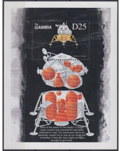 F-EX62399 GAMBIA MNH 1999 30th ANNIV APOLLO 11 SPACE EXPLORATION COSMOS SATELLITE.