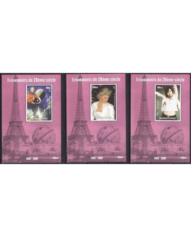 F-EX18762 GUINEE GUINEA MNH 1998 XX CENTURY SPORT MOTO AYRTON SENNA BRIAN LARA FRANK SINATRA TIGER WOODS.