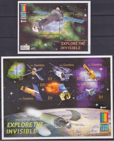 F-EX62182 GAMBIA MNH 2000 EXPO SPACE EXPLORATION COSMOS SATELLITE ROCKET.