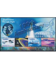 F-EX62183 GAMBIA MNH 2003 HISTORY OF AVIATION WRIGHT SPACE EXPLORATION COSMOS SATELLITE.