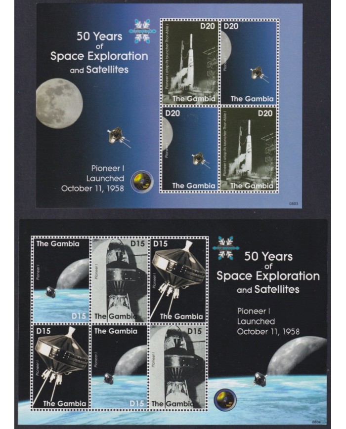 F-EX62186 GAMBIA MNH 2008 50th SPACE EXPLORATION COSMOS SATELLITE ROCKET.