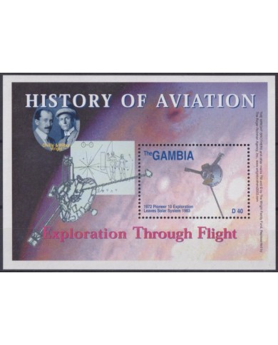 F-EX62401 GAMBIA MNH 2003 HISTORY OF AVIATION WRIGHT SPACE EXPLORATION COSMOS SATELLITE.