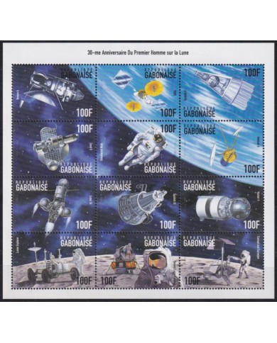 F-EX62179 GABON MNH 1999 30th FIRST MAN IN SPACE EXPLORATION ROCKET SATELLITE.