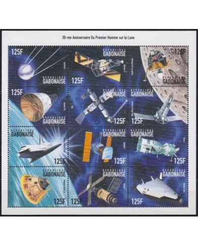 F-EX62177 GABON MNH 1999 30th FIRST MAN IN SPACE EXPLORATION ROCKET SATELLITE.